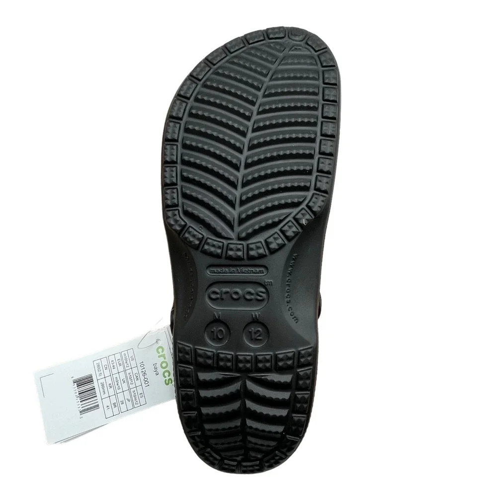 Crocs‎ Baya Mens Slip on Clogs Size 10 Black  Water Friendly Lightweight Comfort